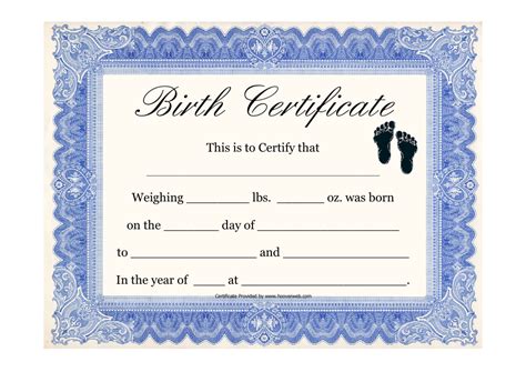free copy of birth certificate.